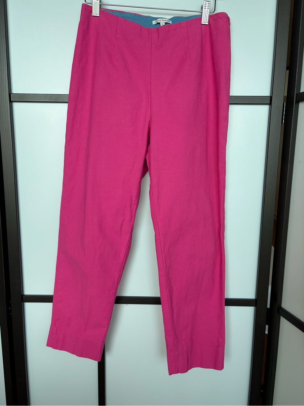 Frances Valentine Pink Cropped Stretch Pants Size 6 Cotton Blend Ankle Slim - Picture 11 of 13